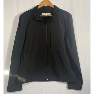 Kenneth Cole New York Men Black Jacket size L pockets Lined Fleece Sporty